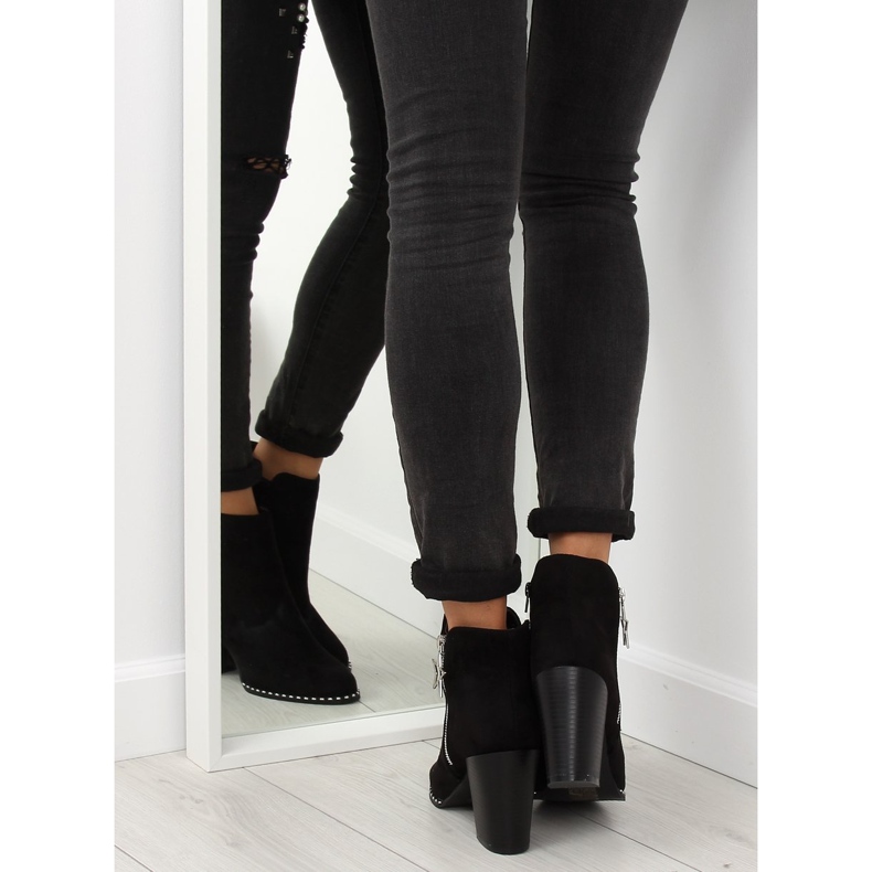 Ghete pe toc stabil negru 8576-2 Negru 2