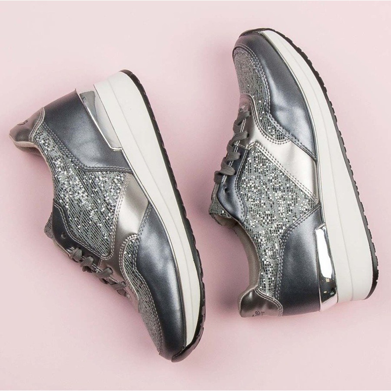 Kylie Încălțăminte sport cu sclipici gri 1 Kylie Încălțăminte sport cu sclipici gri 1