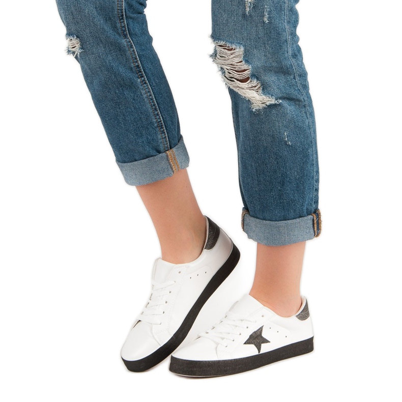 Adidași scăpați la modă alb negru 1