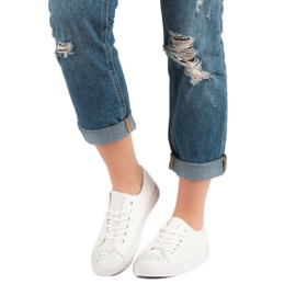 Sport Adidași albi cu cristale 2