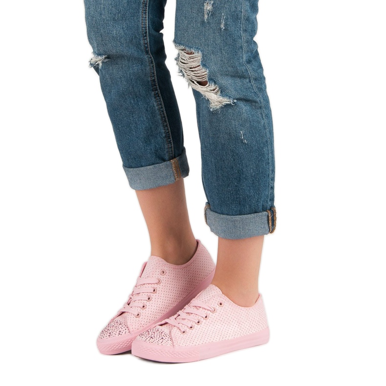 Sport Tenisi roz cu cristale 2