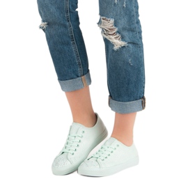 Sport Adidași de menta cu cristale verde 1