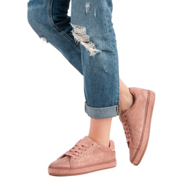 Pantofi sport cu cristale roz 2