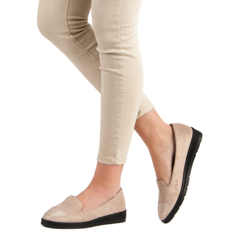 Domnii din piele de căprioară bej 2