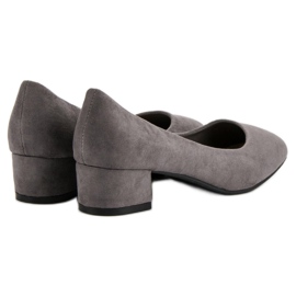 Queentina Pompe cu toc plat gri 1