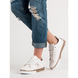 Pantofi sport pentru femei alb galben 1 Pantofi sport pentru femei alb galben 1