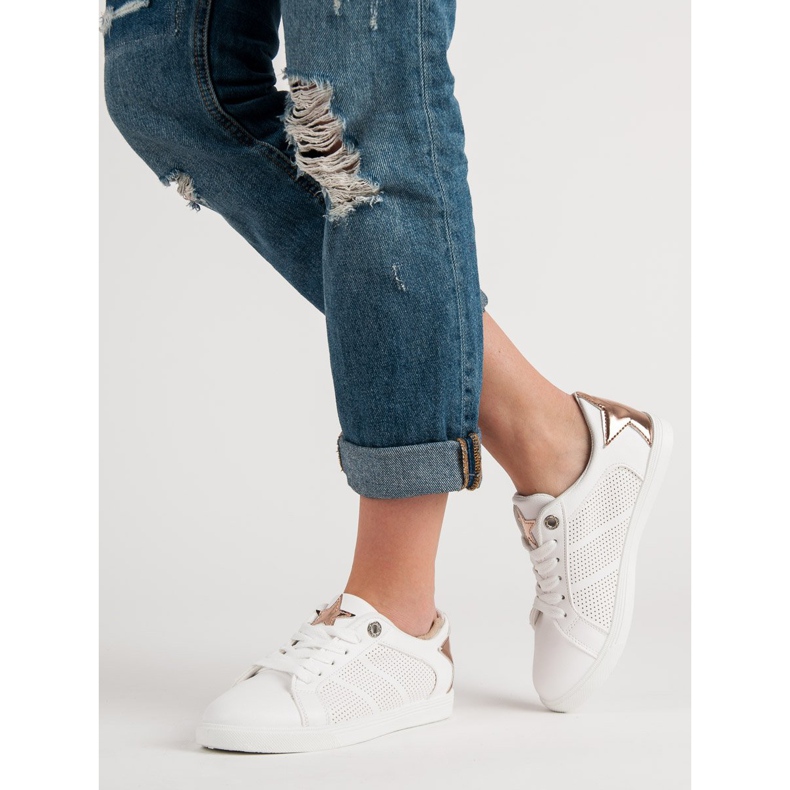 Încălțăminte sport scăzută alb galben 1