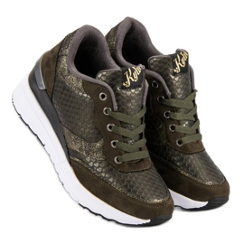 Kylie Pantofi la modă cu model verde 2