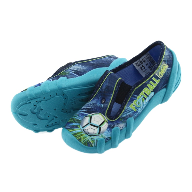 Papuci pentru copii Befado papuci 290X180 albastru verde albastru marin 4