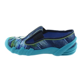 Papuci pentru copii Befado papuci 290X180 albastru verde albastru marin 2