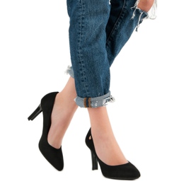 VINCEZA tocuri din piele intoarsa negru 2