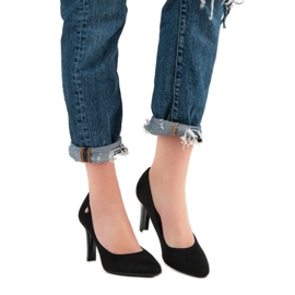 VINCEZA tocuri din piele intoarsa negru 1