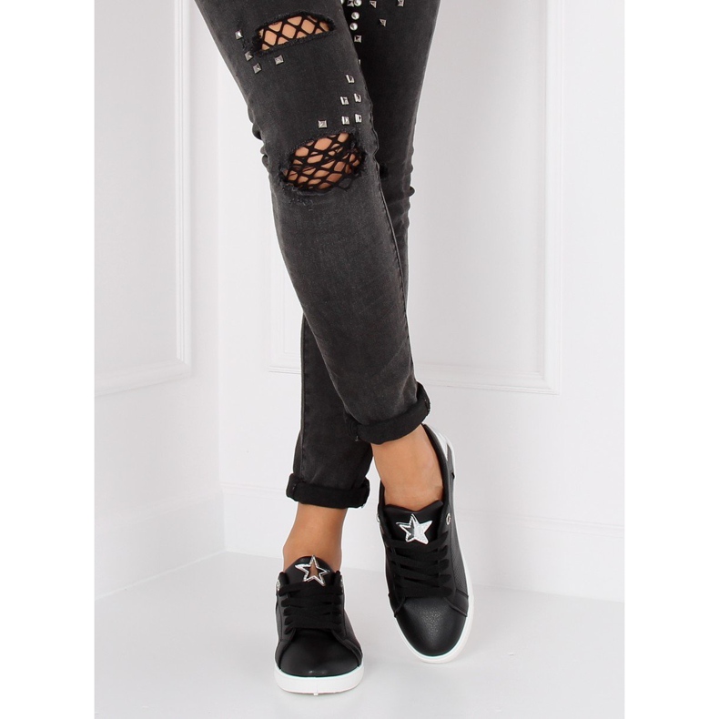 Adidași negri cu stea A6213 Negru 2