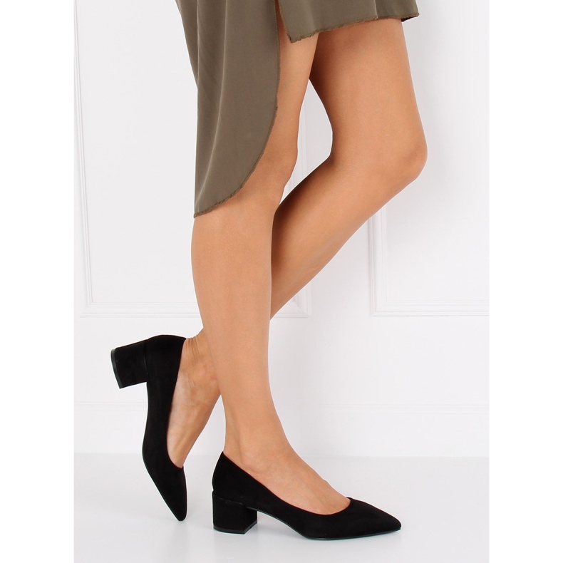 Pompe cu toc lat negru 5186 Negru 2