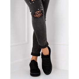 Negru BS098 Adidași negri cu pietre 2