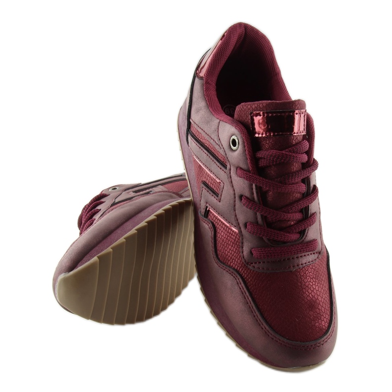 Pantofi sport KB-091 Wine Red claret roșu 1
