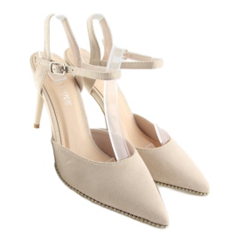 Sandale bej pe toc înalt J1126-1 Beige 1