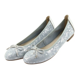 Caprice Ballerinas pentru femei 22102 albastru cu arc 4