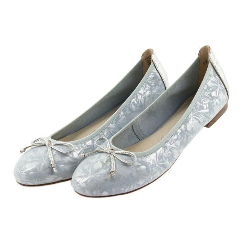 Caprice Ballerinas pentru femei 22102 albastru cu arc 4