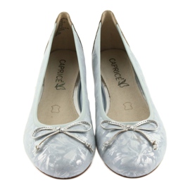 Caprice Ballerinas pentru femei 22102 albastru cu arc 3