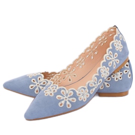 LT99P Ballerine ajurate albastre albastru 5