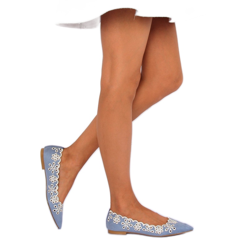 LT99P Ballerine ajurate albastre albastru 1