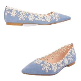 LT99P Ballerine ajurate albastre albastru 4