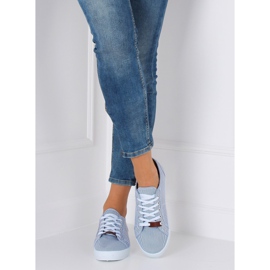Adidași albastru JX70P cu dungi bleumarin 3