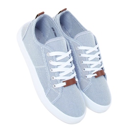Adidași albastru JX70P cu dungi bleumarin 1