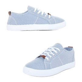Adidași albastru JX70P cu dungi bleumarin 4