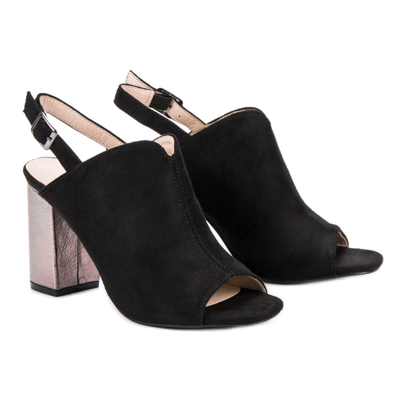 Sandale construite pe un bar VINCEZA negru 2