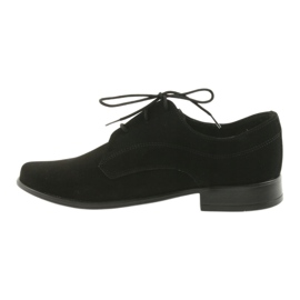 Pantofi copii Miko, piele intoarsa, pantofi negri de comuniune negru 2