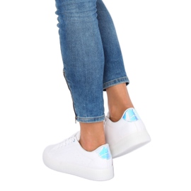 Adidași albi LA38P Albi pe talpă înaltă albastru 1
