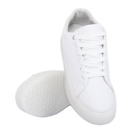 Adidași albi LA38P Albi pe talpă înaltă albastru 2