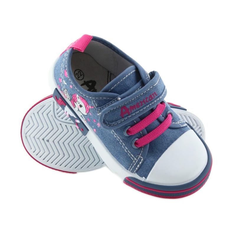 Adidași pentru copii albastru American Club cu Velcro 28/19 roz 2 Adidași pentru copii albastru American Club cu Velcro 28/19 roz 2