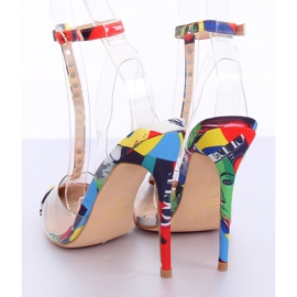 Pompe pe o pânză de flori KK06 multicoloră transparentă 3