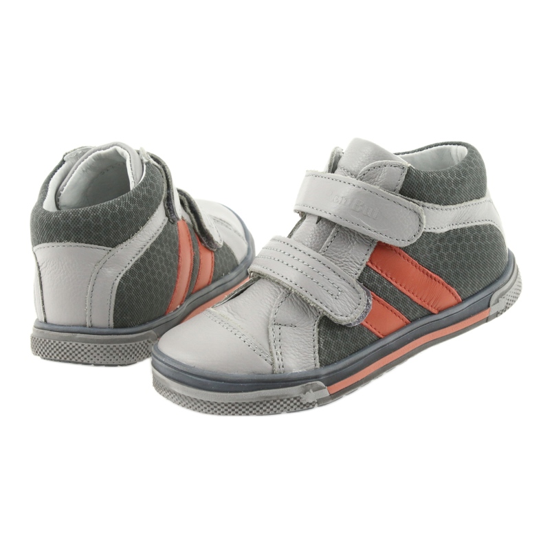 Ghete pantofi copii Velcro Ren But 3225 gri / portocaliu multicolor albastru marin 4
