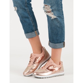 Încălțăminte sport cu paiete roz 2