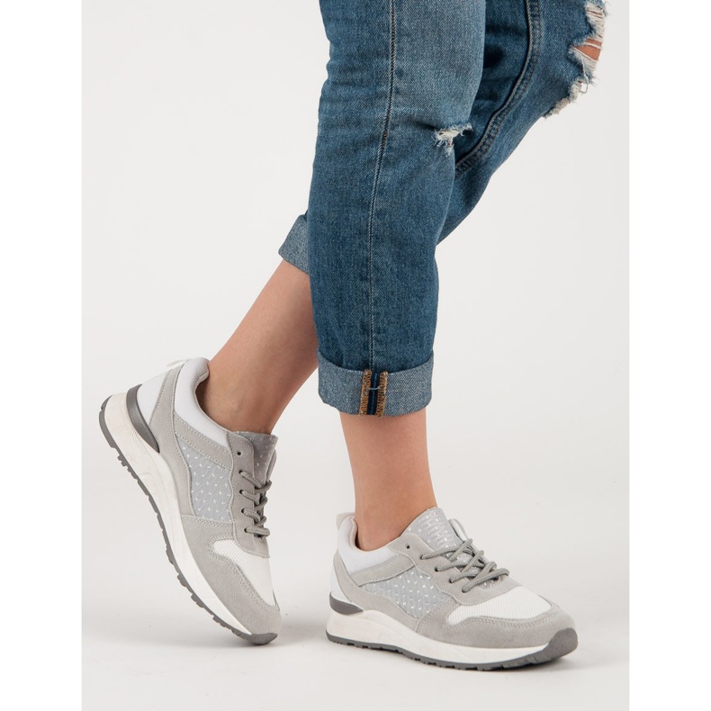 Încălțăminte sport confortabilă alb gri 2 Încălțăminte sport confortabilă alb gri 2