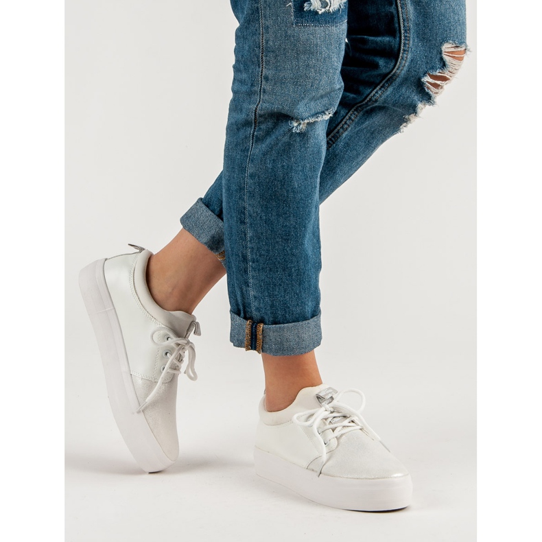 Adidași adezivi alb 2