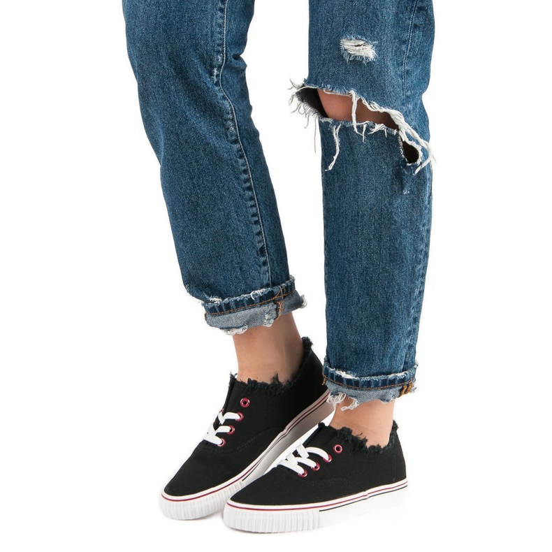 Adidași din material textil negru 1