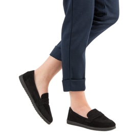 Comer Mocasini din piele de căprioară negru 2