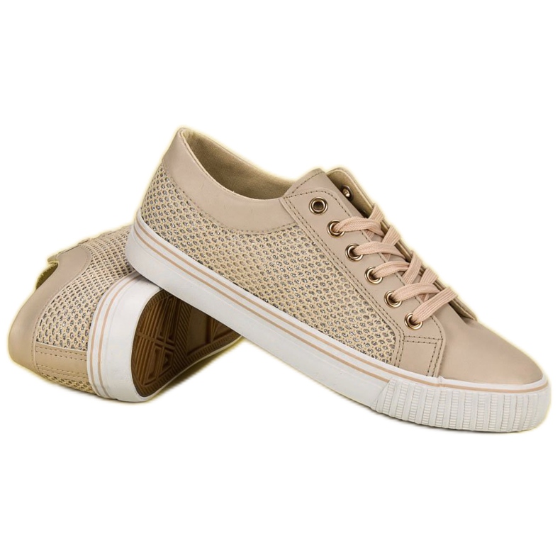 Adidași scăzuți cu plasă maro 1