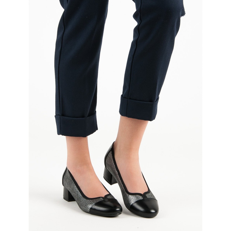 Pompe pe tocul plat VINCEZA negru gri 1