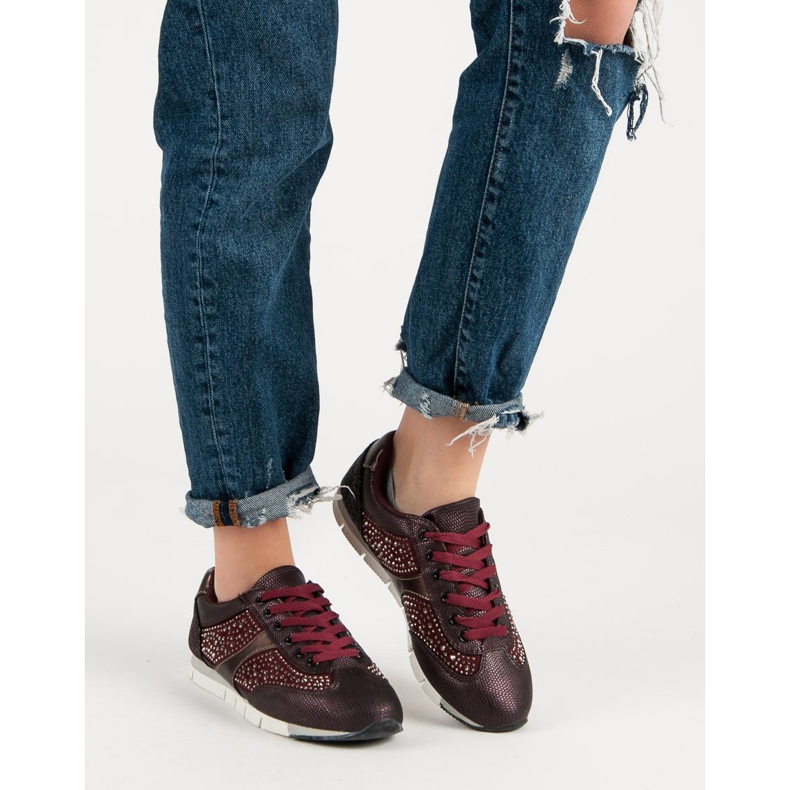 Kylie Pantofi sport cu cristale roșu 1