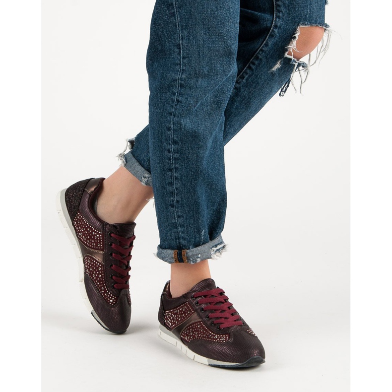 Kylie Pantofi sport cu cristale roșu 2