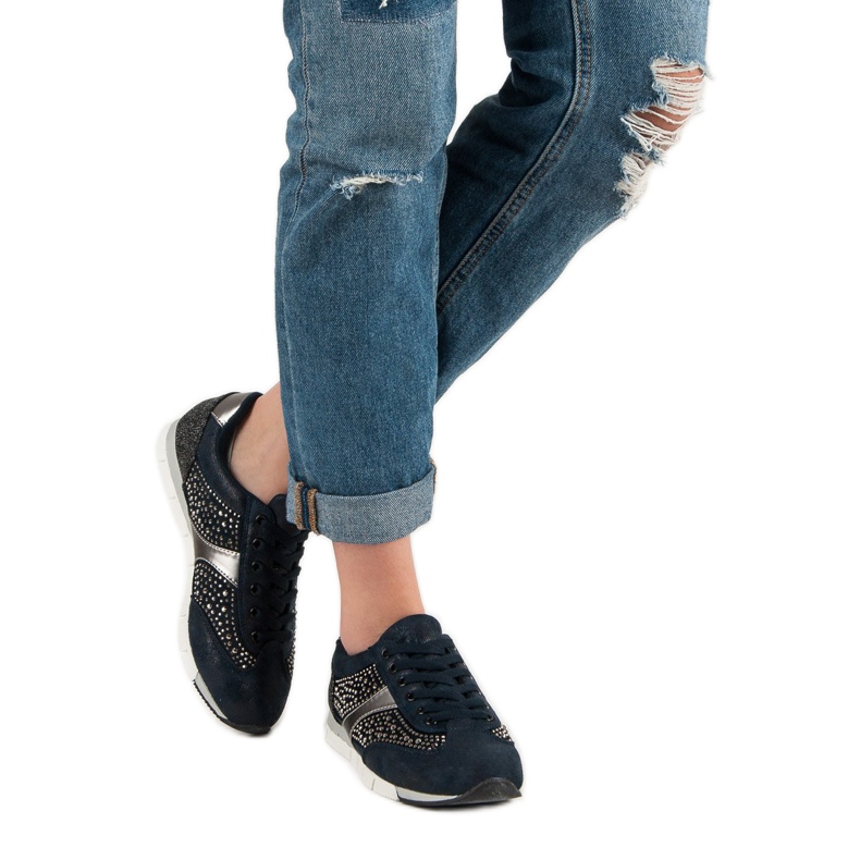 Kylie Pantofi sport cu cristale albastru 1 Kylie Pantofi sport cu cristale albastru 1