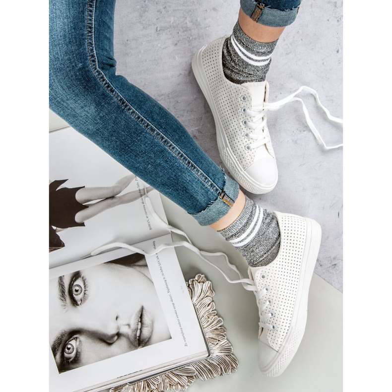 Kylie Pantofi Ajurat Pe Legătură alb 1 Kylie Pantofi Ajurat Pe Legătură alb 1