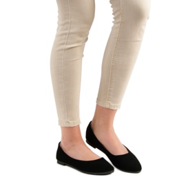 Balerini VINCEZA din piele de căprioară clasică negru 2