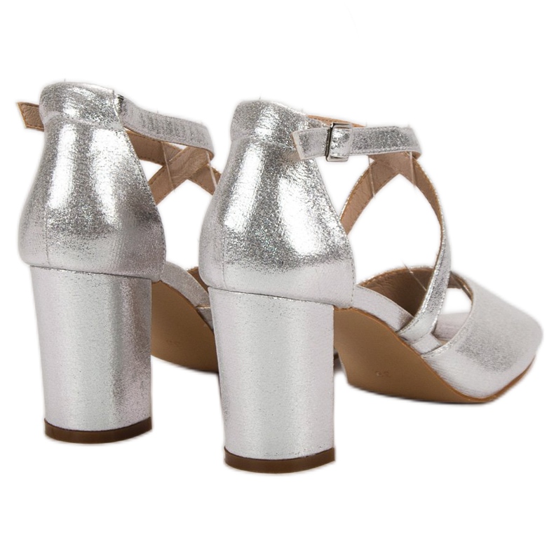 Sandale de argint pe o bară VINCEZA gri 1